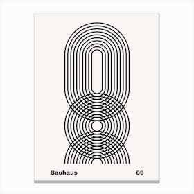 Geometric Bauhaus Poster B&W 9 Canvas Print