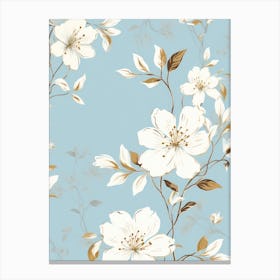 Wallpaper With White Flowers Canvas Print