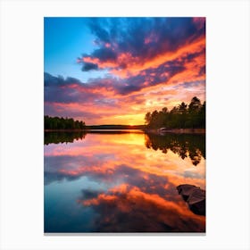 Colorful Sunset At The Lake Canvas Print