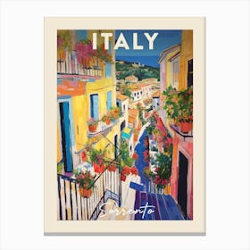 Sorrento Italy 2 Fauvist Painting Travel Poster Canvas Print