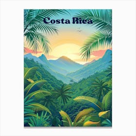 Costa Rica Forest Travel Illustration Canvas Print