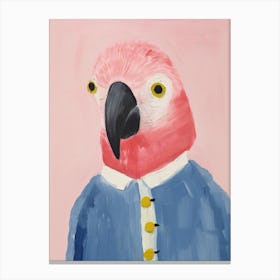 Playful Illustration Of Parrot For Kids Room 1 Canvas Print