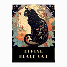 Divine Black Cat , Cats Collection 1 Canvas Print
