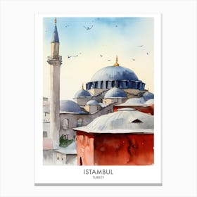 Istanbul 1 Watercolour Travel Poster Canvas Print