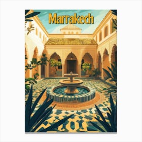 Aihrgdesign A Mid Century Modern Travel Poster For Marrakech 4 Canvas Print