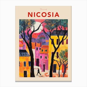 Nicosia Cyprus 2 Fauvist Travel Poster Canvas Print