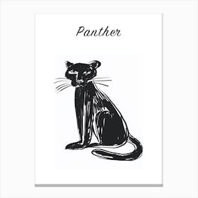 B&W Panther Poster Canvas Print