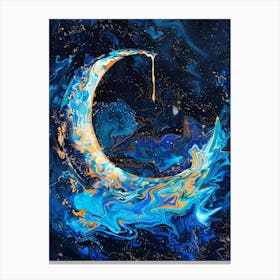 Crescent Moon on the sea Canvas Print