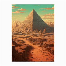 Pyramids Of Giza Pixel Art 1 Canvas Print