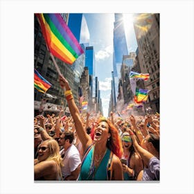 A Jubilant Scene Capturing The Throng Of Illustrations Representing The Vast Spectrum Of The Rainbow (5) Canvas Print