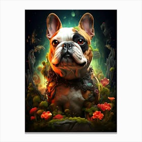 French Bulldog In The Forest Canvas Print
