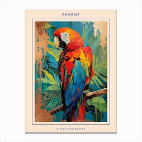 Parrot Brushstrokes Poster 3 Canvas Print