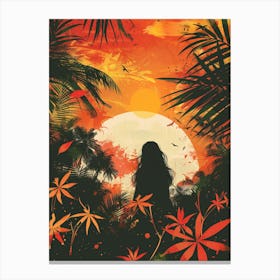 Sunset In The Jungle 4 Canvas Print