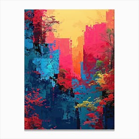 Abstract - Cityscape | Pixel Art Series Canvas Print