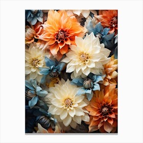 Colorful Flowers Wallpaper Canvas Print