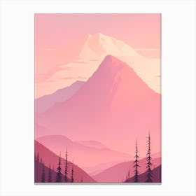 Misty Mountains Vertical Background In Pink Tone 3 Canvas Print