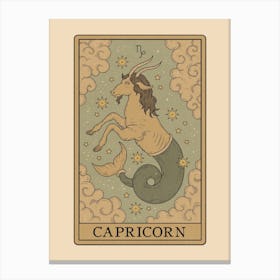 Capricorn Tarot Zodiac Canvas Print