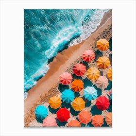 Colorful Umbrellas On The Beach 1 Canvas Print