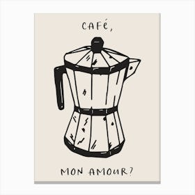 Coffee Poster: Cafe Mon Amour Canvas Print