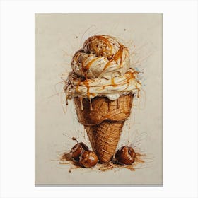 Ice Cream Cone 45 Canvas Print