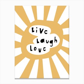 Live Laugh Love Yellow Canvas Print