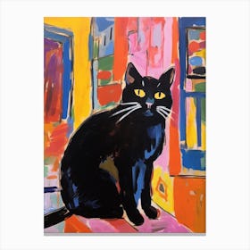 Painting Of A Cat In Luxor Egypt 3 Canvas Print