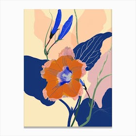 Colourful Flower Illustration Morning Glory 3 Canvas Print