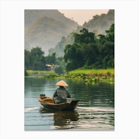 Woman In A Boat 3 Canvas Print