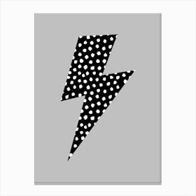 Lightning Bolt Black and White Spotty Canvas Print