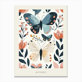 Colourful Insect Illustration Butterfly 20 Poster Canvas Print
