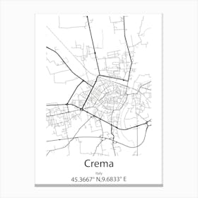 Crema,Italy Minimalist Map Canvas Print