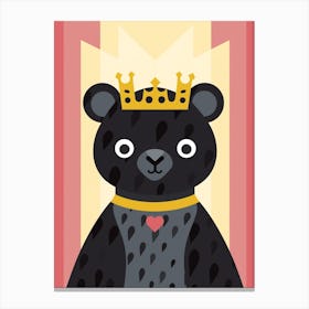Little Black Panther 2 Wearing A Crown Canvas Print