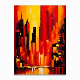 Orange Cityscape Canvas Print