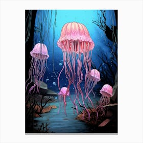 Box Jellyfish Pencil Drawing 4 Canvas Print