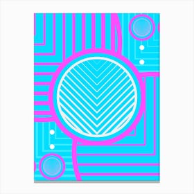 Geometric Glyph in White and Bubblegum Pink and Candy Blue n.0063 Canvas Print