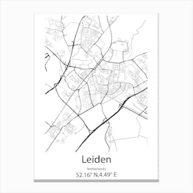 Leiden,Netherlands Minimalist Map Canvas Print