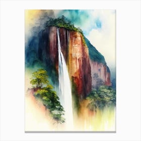 Angel Falls, Venezuela Water Colour  (6) Canvas Print