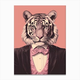 Tiger Illustrations Wearing A Velvet Tuxedo Canvas Print
