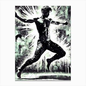 Ignition of Flight: Male Dances Jumps In The Air Canvas Print