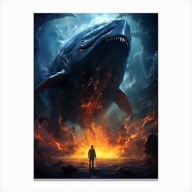 Whale And The Man Canvas Print