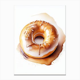 Dulce De Leche Donut Cute Neon 1 Canvas Print