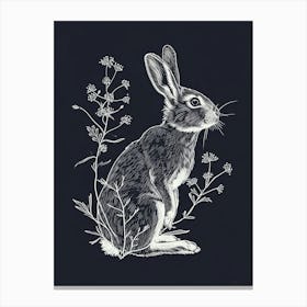 Argente Rabbit Minimalist Illustration 2 Canvas Print