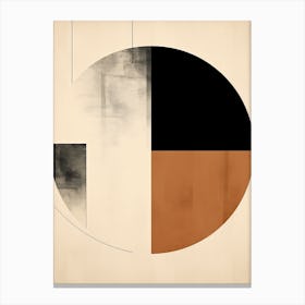 Bauhaus Whispers: Beige Abstract Circle Canvas Print