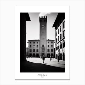 Poster Of Arezzo, Italy, Black And White Analogue Photography 1 Canvas Print