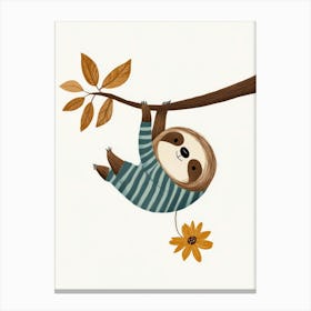 Nursery Aniamal Sloth with pyjama Canvas Print