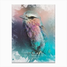 Colorful Bird Watercolor Abstract Canvas Print