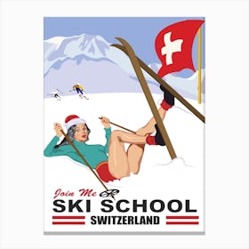 Join Ski School, Switzerland Canvas Print
