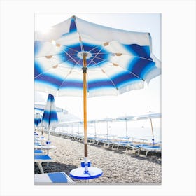 Positano Blue Umbrella Canvas Print