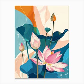 Lotus Flower Painting 1 Canvas Print