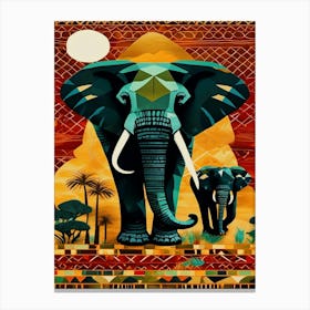 African Elephants Canvas Print